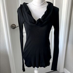 James Perse Standard Supima Cotton Made in USA Plunging Draped Neck